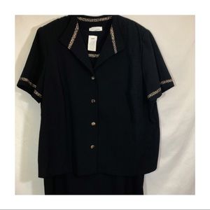 Lady Dorby 2 pc dress and jacket w/leopard trim